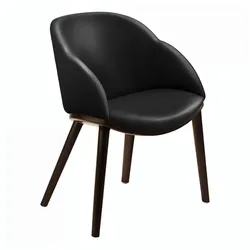 Caia | Bistro Stuhl | Leder | Schwarz