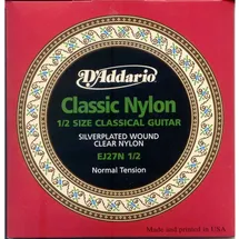 D'Addario EJ27N-1/2 Classics Silver Wound/Clear Nylon