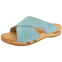 woody Damen Mila Clog Pantolette, Baby Blue, Größe 41