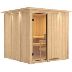 KARIBU Sauna »Valga«, für 4 Personen, ohne Ofen - beige