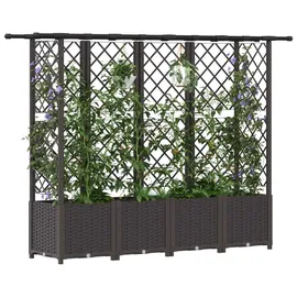 vidaXL Hochbeet mit Rankgitter und Dach 203 x 40 x 138 cm Braun