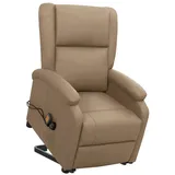 vidaXL Massagesessel mit Aufstehhilfe Cappuccino-Braun Kunstleder