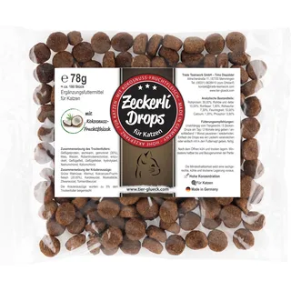 TierGlück Zeckerli® Drops mit Kokosnuss und Kardewurzel für Katzen 78 g Futter