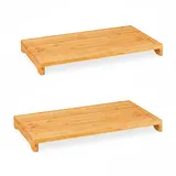 Relaxdays Schneidebrett-Set Bambus 2-tlg. 5 x 52 x 29 cm Natur