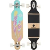 Rollercoaster Longboard PALMS + STRIPES + FEATHERS THE ONE EDITION Drop Through Longboard bunt