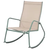 Natur24 Gartenstuhl Brody Schaukelstuhl Stahl Textil Beige Grün 68,5 x 91 x 97 cm beige