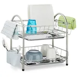 Relaxdays Abtropfgestell silber