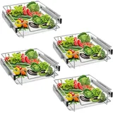 Teleskopschublade 4x 50cm Breite anwendbar Küchenschublade Silber Küchen Regal aus Massiver Edelstahl Schrankauszug Küchenschrank Naizy