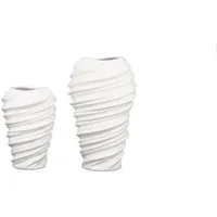 Gilde Casablanca Vase Twist | Porz.weiß glänzend