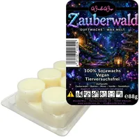 WonderWax Duftwachs WonderWax® Duftriegel 6 x Duftwachs Kreise Weiß, 100% Sojawachs (Zauberwald), Duftrichtung: Zauberwald
