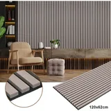 Akustikpaneel mdf Wandverkleidung Natur Akustik Wandpaneel Moderne Wandpaneele aus Holzfunier und Filz 120x60x2.1cm Walnuss - Jopassy