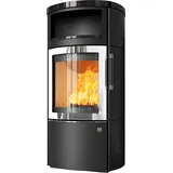 Kaminofen Hark 44-5.1 GT ECOplus RUA 5 kW - Ofenkacheln: schwarz-glänzend - Korpus: graphit/verchromt