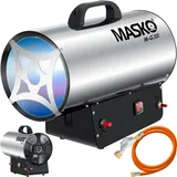 MASKO MASKO® Gasheizgebläse Gasheizer Heizkanone Gasheizstrahler Bauheizer Gas Heizgerät heizstrahler Heißluftgenerator inkl. Gasschlauch & Druckminderer Heizgebläse für handelsübliche Gasflaschen