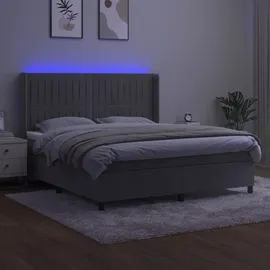 vidaXL Boxspringbett 180 x 200 cm Hellgrau