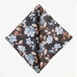 Einstecktuch MONTI, Damen, schwarz floral, Leinen, geblümt, casual, Modetücher, mit Hingucker-Blumenprint