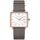 ROSEFIELD Quarzuhr ROSEFIELD Damenuhr The Boxy White Elephant Grey Rosegold goldfarben