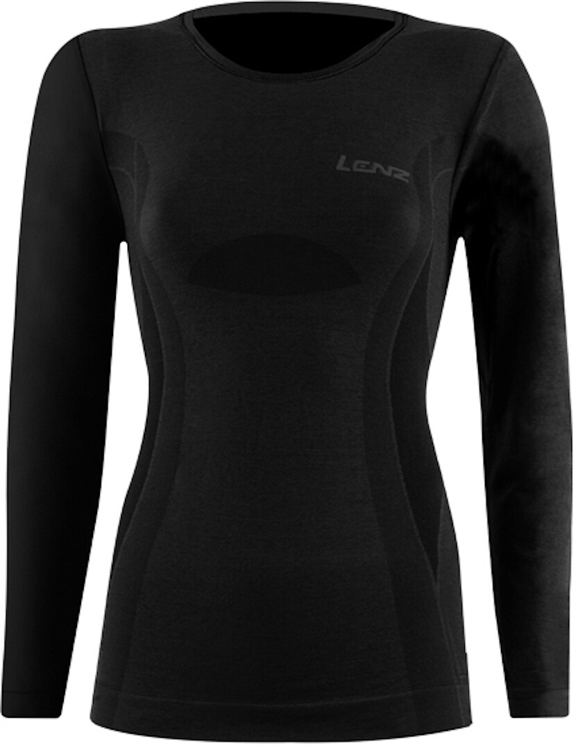Lenz 6.0 Merino Round Neck Damen Langarmshirt, schwarz, Größe XS