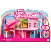 Barbie Mini BarbieLand Puppenhaus-Sets, Mini-Traumvilla mit Überraschung, ca. 4 cm große Barbie-Puppe, Möbel und Zubehörteile, plus Aufzug und Pool (Stile können abweichen), HYF45