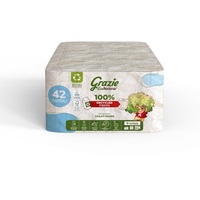 Grazie Natural, Toilettenpapier Maxi Ecol FSC Paperpack 2-lagig, 42 Rollen, dermatologisch getestet, 100% recyceltes Toilettenpapier, umweltfreundlich, hergestellt in Italien