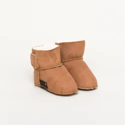 Kitz-Pichler Lammfell-Stiefel Baby Hausschuh - braun - 17