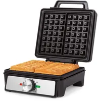 Salter Waffeleisen Maschine – Antihaft-Doppel-Waffelplatten, Tief gefüllte belgische & amerikanische Waffelmaschine, Einstellbare Temperaturregelung, Kühler Griff, 1600W
