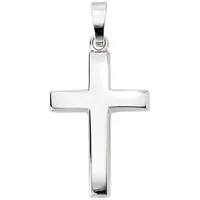 Kreuzanhänger JOBO "Anhänger Kreuz", weiß (weißgold 585), Schmuckanhänger, Damen, Weißgold 585, 585 Weißgold