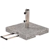 DEMA Schirmständer DST50Pro - Granit Sonnenschirmständer, bis 50 mm Rohr, 4-fach-Adapter, 50 kg, mobil mit Rollen, höhenverstellbar, ideal für Garten, Terrasse, Gewerbe