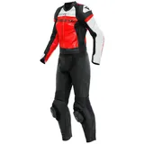Dainese Mirage 2-Teiler Damen Motorrad Lederkombi, schwarz/rot/weiß, 40