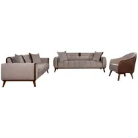 JVmoebel Sofa Braune Sofagarnitur 3+3+1 Sitz Sofas Couch Polster Garnitur Möbel, Made in Europe braun