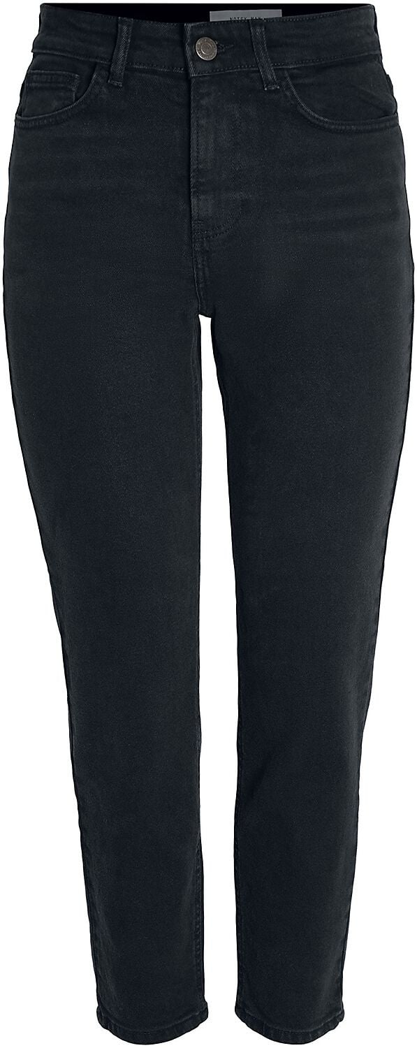 Noisy May Jeans - NMMONI HW STRAIGHT ANK BLACK JEANS NOOS - W25L30 bis W26L30old - für Damen - Größe W25L30 - schwarz - W25L30