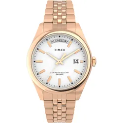 Quarzuhr TIMEX "LEGACY", rosa (roségoldfarben), Armbanduhren, Damen, Armbanduhr, Herrenuhr, Damenuhr, unisex, Datum, Leuchtzeiger