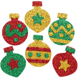Glitzernde Moosgummi-Aufkleber "Weihnachtskugel"  (pro Set 96) Bastelbedarf zu Weihnachten