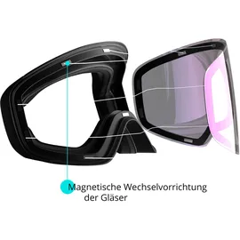 YEAZ Magnet-Ski-Snowboardbrille silber verspiegelt/silber APEX