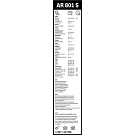 Bosch Wischblatt Aerotwin Retrofit AR801S 600/530mm, Vorne, 2 Stück