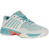 K-Swiss Express Light 3 HB Tennis Shoe, Blanc de Blanc/Nile Blue/Desert Flower, 40