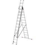 HAILO HobbyStep combi Leitern Gr. B/H/L: 19 cm x 347 cm x 48 cm, rot (aluminiumfarben, schwarz, rot) Leitern