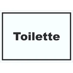 Toilette Schild mit Text Klo WC waagerecht A3 (297x420mm)