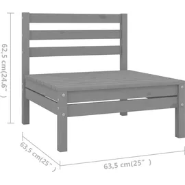 vidaXL Garten-Lounge-Set 4-tlg. grau Kiefer