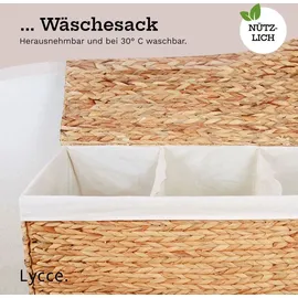 lycce Wäschesortierer Wasserhyazinthe 150L, 3 Fächer Stoffeinsatz