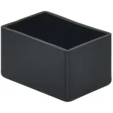 Flyshop 12 Stück 25 x 35mm PVC Stuhlbeinkappen Rechteckig, Schutzkappen für Stuhlbeine, Bodenschutz, Lärmreduzierung, Anti-Kratz-Stuhlsocken, Hellschwarz Möbelfüße Gleiter