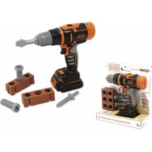 Smoby - Black+Decker - Mechanischer Akkuschrauber - Kleinkind Spielzeug - 2 Bits + 4 Zubehörteile