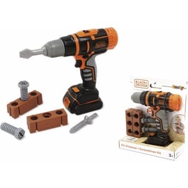 Smoby - Black+Decker - Mechanischer Akkuschrauber - Kleinkind Spielzeug - 2 Bits + 4 Zubehörteile