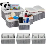 24 x Aufbewahrungskorb Regalkorb Schrankkorb Badorganizer Aufbewahrungsbox grau