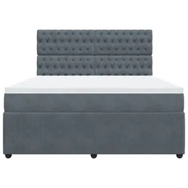 vidaXL Boxspringbett 180 x 200 cm Dunkelgrau