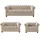 S-Style Chesterfield Polstergarnitur Samt 3-Sitzer + 2-Sitzer + Sessel Beige