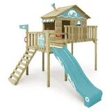 Spielturm Wickey Smart Wave mit Rutsche und Sandkasten in Himmelblau