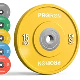 PROIRON Hantelscheiben, Olympic Bumper Plates 50mm, 5-25kg, Hartgummi, Hanteln Gewichtsscheiben nach IWF Standard