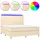 vidaXL Boxspringbett mit Matratze & LED Creme 180x200 cm Stoff