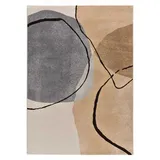 Atticgo Kurzflorteppich, Beige, Grau, Textil, Abstrakt, Rechteckig, 160x230 cm, Oeko-Tex® Standard 100, antistatisch, für Fußbodenheizung geeignet, pflegeleicht, Teppiche & Böden, Teppiche, Moderne Teppiche