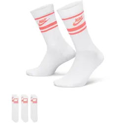 3er Pack NIKE Sportswear Everyday Essential Retro-Sportsocken 100 - white/hot punch/hot punch 42-46